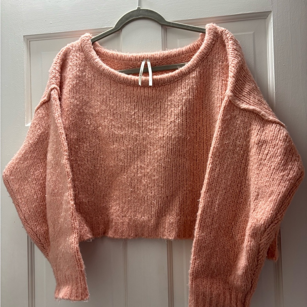 Anthropologie Soft Pink Crew Neck Sweater
